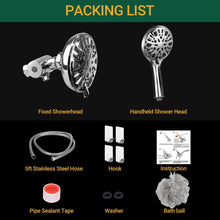 Load image into Gallery viewer, Hillstry 9 Settings Double Fixed Shower Head Set
