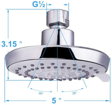 Load image into Gallery viewer, Hillstry 5-Setting High Pressure Rain Fixed Shower Head