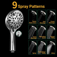 Load image into Gallery viewer, Hillstry 9 Settings Double Fixed Shower Head Set