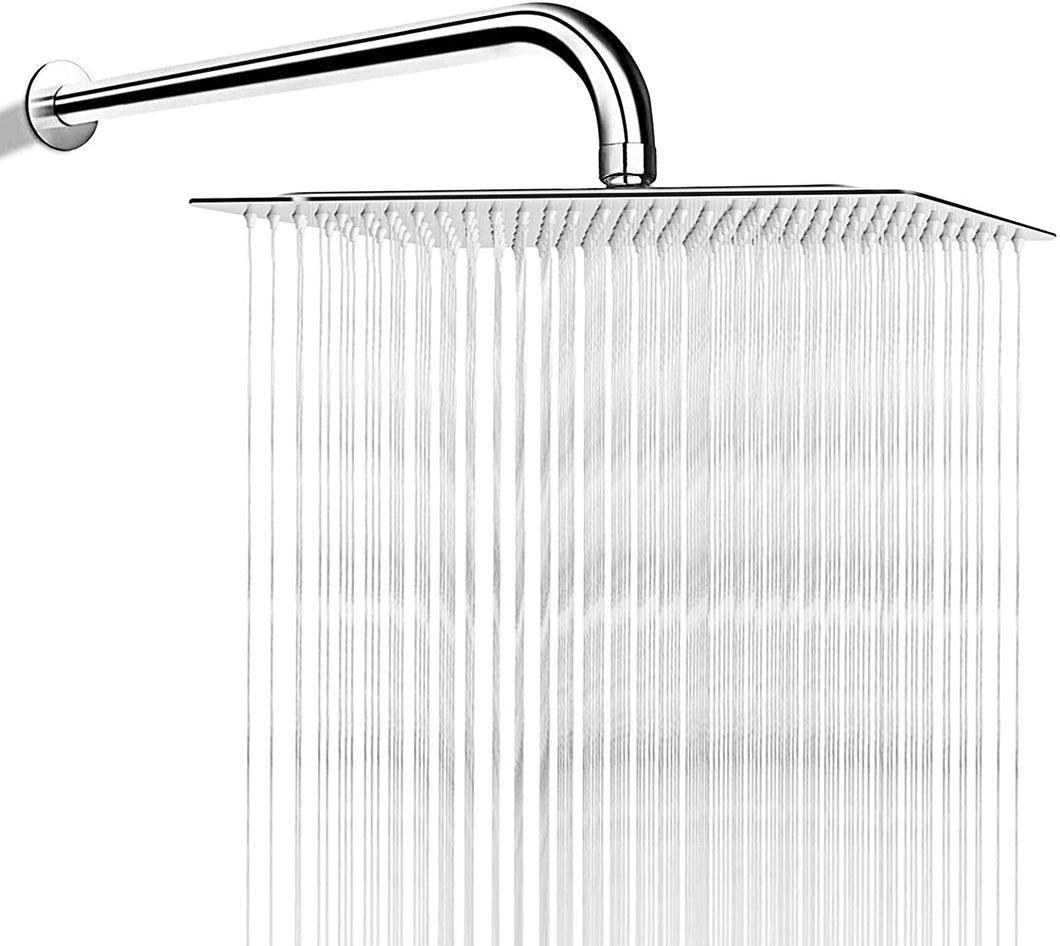 Hillstry 12 Inch Square Rain Shower Head With 15