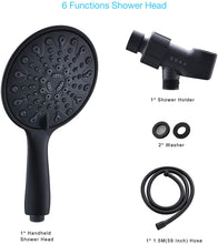 Load image into Gallery viewer, Hillstry 6 Spray Setting High Pressure Handheld Shower Head
