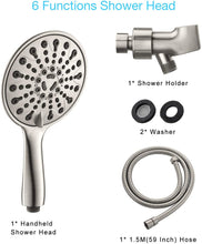 Load image into Gallery viewer, Hillstry 6 Spray Setting High Pressure Handheld Shower Head
