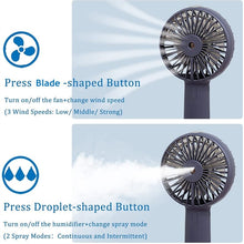 Load image into Gallery viewer, Battery Portable Water Spray Mist Electric Fan
